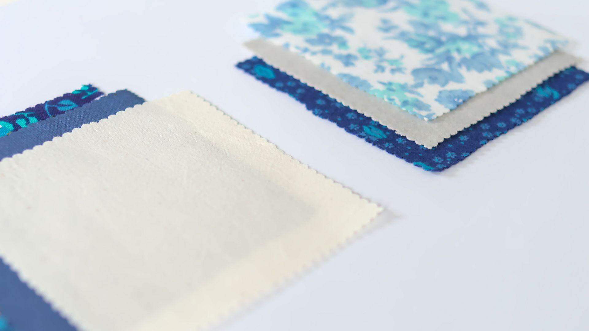 Próbki tkanin, płótna bawełniane, flanele bawełniane.